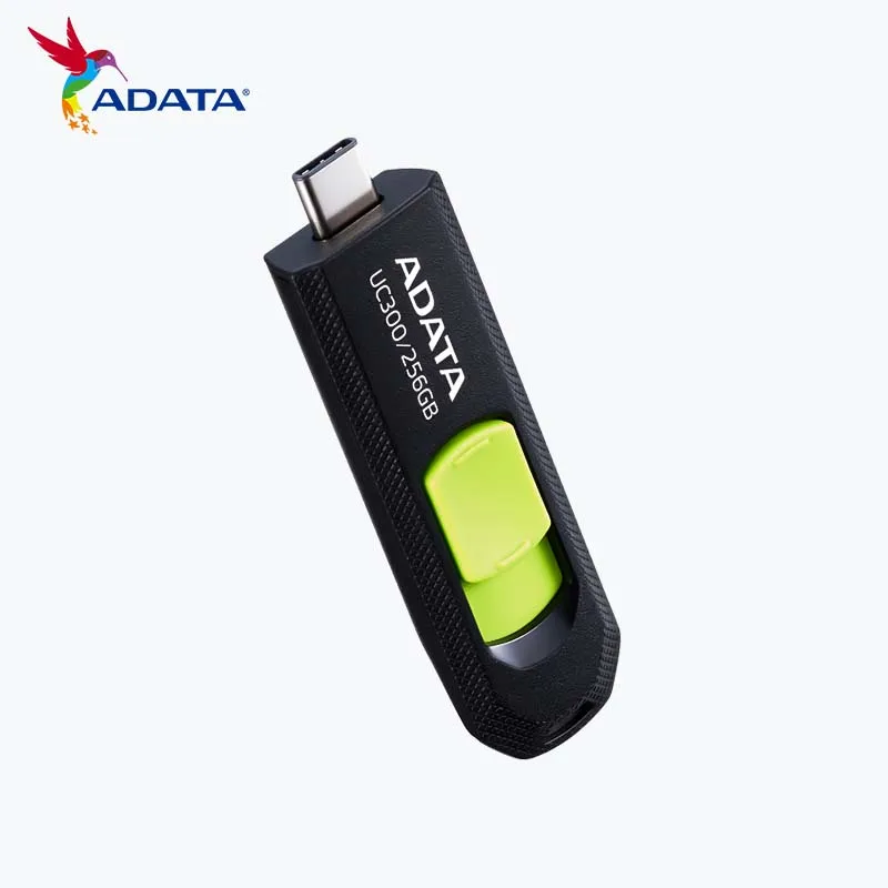 ADATA UC300 C Tipa USB3.2 zibatmiņa 32GB 64GB, 128GB un 256 gb Par Andriods Viedtālrunis Memory Stick Black Capless Bīdāmās Pen Drive