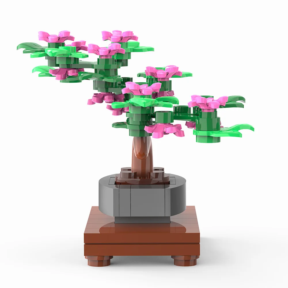 Jauna Bonsai Koku Zaļo Krūmu Ziedu Zāle Augu Modelis, Ornaments, Celtniecības Bloki, Ķieģeļi DIY Asamblejas Izglītības Rotaļlieta Dāvanu 647pcs