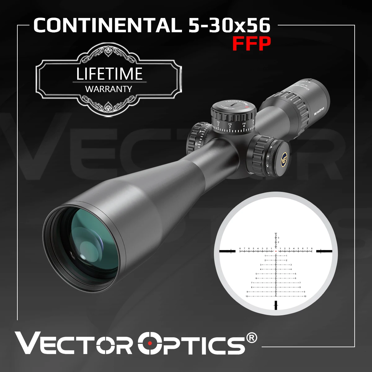 Vektoru Optika 34mm gabals Kontinentālās 5-30x56 HD FFP Medību Riflescopes Taktiskās Šautene darbības Joma 1/10MIL Nulles Stop .338 lielos attālumos Precīzi