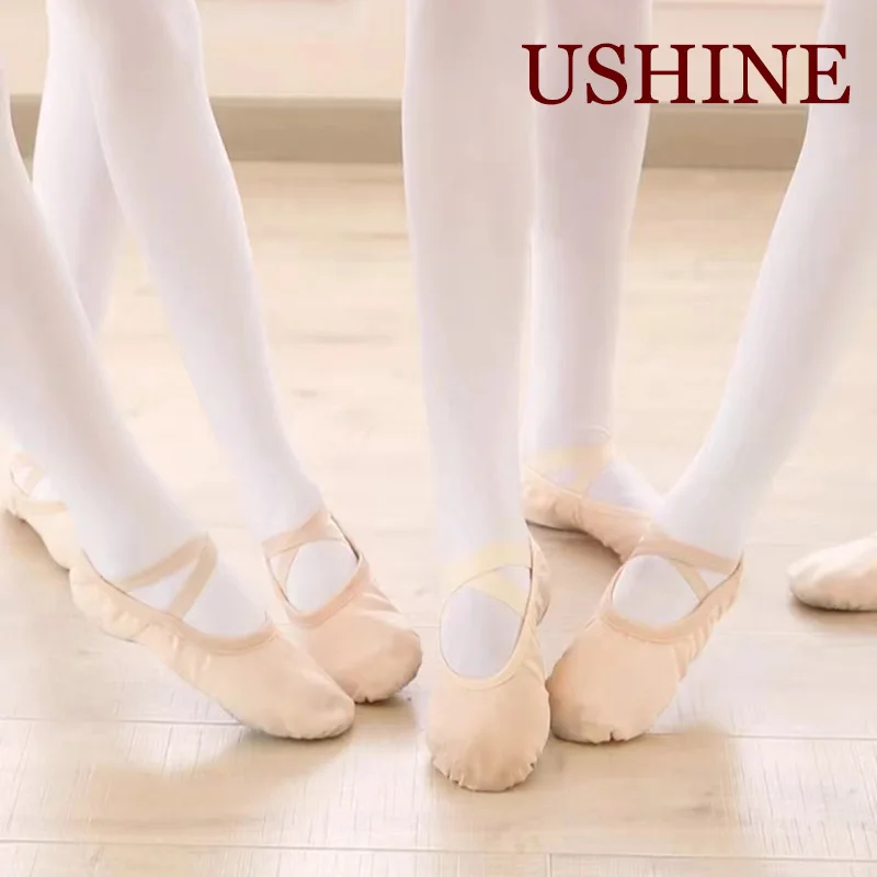 USHINE Profesionālās Meiteņu Baleta Kurpes Audekls Deju Kurpes Classic Split Vienīgais Bērni un Sievietes 5 Krāsas Pieaugušo