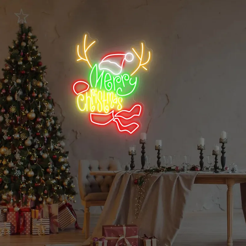 Priecīgus Ziemassvētkus Neona Zīme pielāgoto Izmēru un Krāsu Neona Gaismas Dekori Spēle Istabas Sienas, Dekori Mājas Personalizētu Dāvanas
