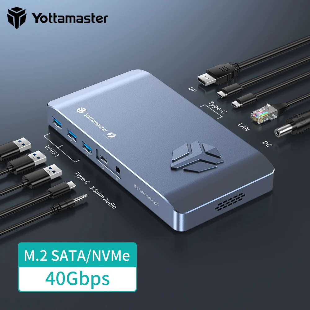 Yottamaster Dual Protokoli SSD Gadījumā Thunderbolt3 M. 2 SATA NVMe korpuss ar 40Gbps USB3.1 GEN2 Tipa Cieto Disku, Diska Kameras