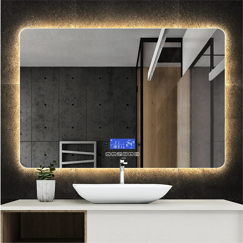 Taisnstūra Liels Bluetooth Smart Vannas istaba Grima Spogulis, LED Gaismas Cilvēka Ķermeņa Indukcijas Infinity Apgaismojums Sienas Karājas Spoguļi