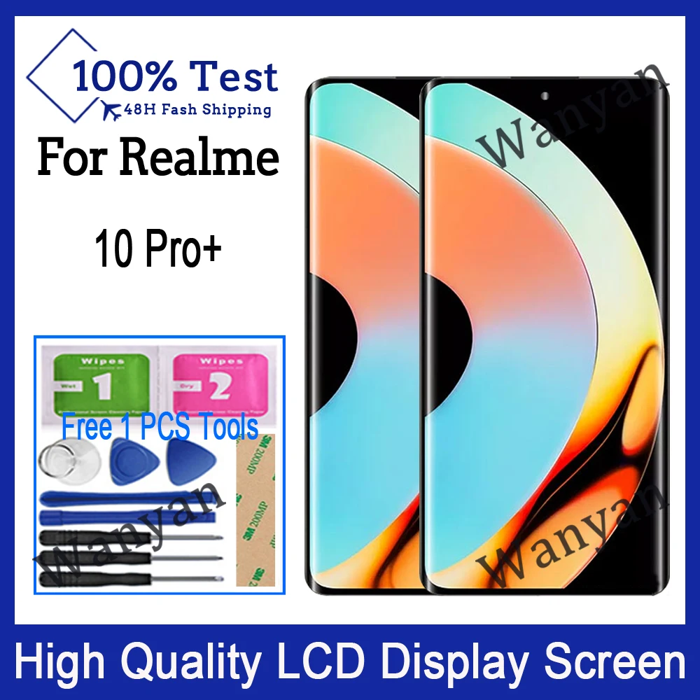Sākotnējā Attiecībā uz Realme 10 Pro+ LCD Displejs, Touch Screen Digitizer Rezerves Daļas