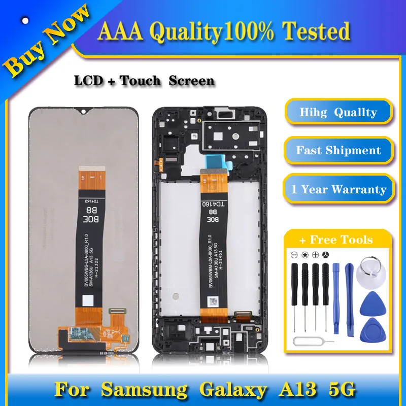 100% Testēti LCD Ekrāns Samsung Galaxy A13 5G SM-A136U ar Digitizer Pilnu komplektu