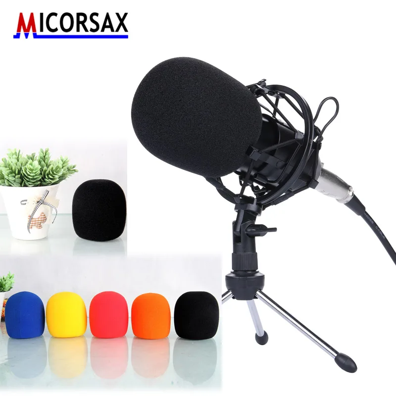 100 gab augstākās Kvalitātes Krāsains Mikrofona Segums Stikliem Sūklis Biroja Sanāksmē Datoru Rokas Karaoke Putu Mic Putu Cepures