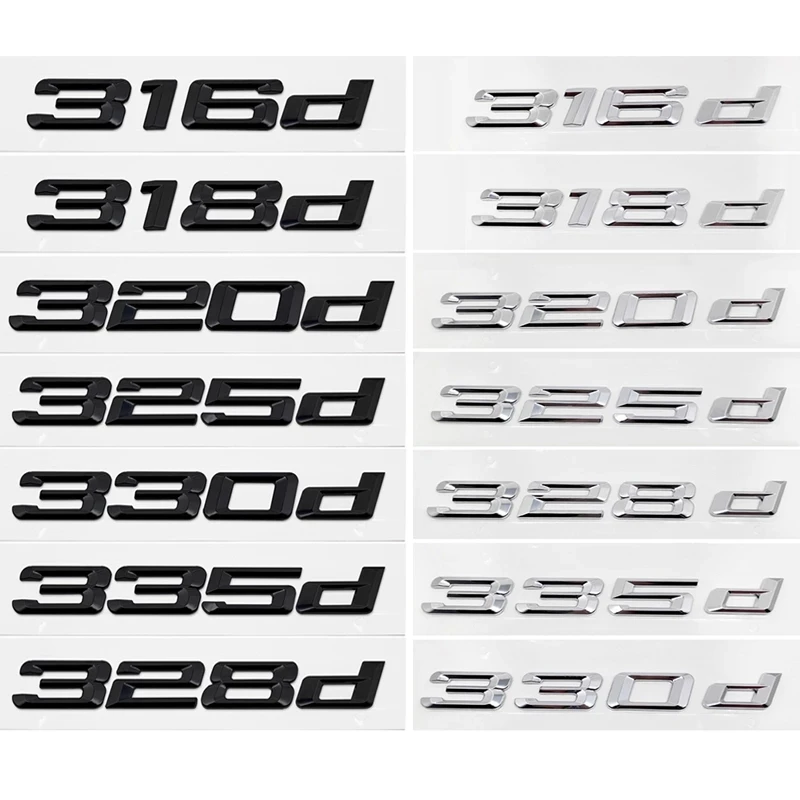 3D Chrome Auto Vēstules Aizmugures Bagāžnieka Emblēmas Nozīmīti, Uzlīmi, BMW E90, E46 F30 F31 E36 316d 318d 325d 328d 330d 320d Logo Piederumi