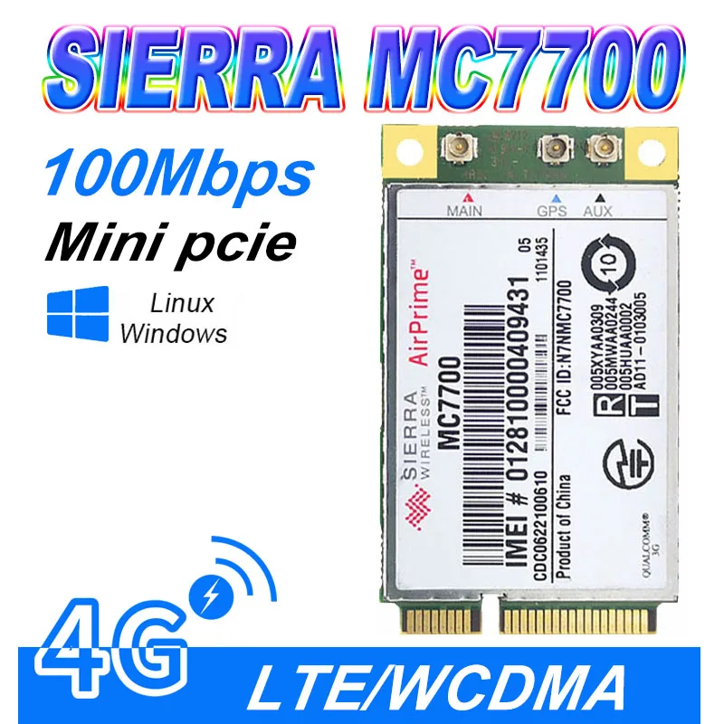 Mini PCI-E 3G WWAN GPS modulis Sierra MC7700 PCI Express 4G LTE, HSPA 100MBP WWAN Bezvadu WLAN Karti GPS Atslēgt Bezmaksas piegāde 4G
