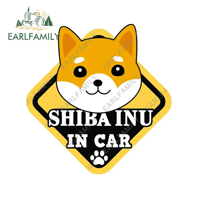 EARLFAMILY 13cm x 12,6 cm SHIBA INU Valdes Auto Accessoires Uzlīmes Anime Smieklīgi Decal Campervan Vējstikla Logu Dekori
