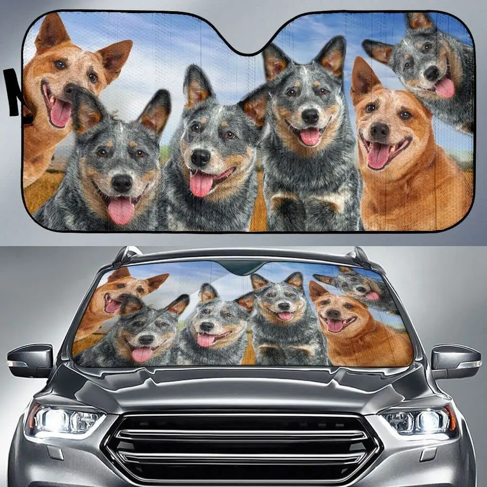 Smieklīgi Zils Heeler Red Heeler Suns Mīļāko Auto Saulessargs Vējstikla, Logu, Dāvanu Heeler Mīļākais Dpg Mamma, Automašīnu Vējstiklu Izturīgs Aut