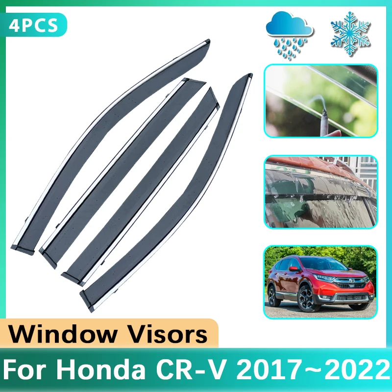 Auto Sānu Logi apăērbs sejas aizsargs Honda CR-V CRV CR V 2017~2021 2022 Lietus Uzacu Dūmu Saules Aizsargs Pārsega Deflektori Uzlīmes Aksesuāri