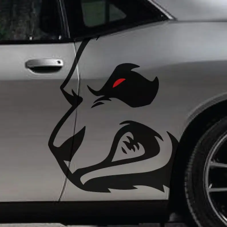 Abas Puses Dusmīgs Panda Vadītājs Growling Tetovējums Grunge Dizains, Durvis, Gultas Pusē Pikaps Transportlīdzekļa Kravas Automašīnu Vinila Grafikas Decal Uzlīmes