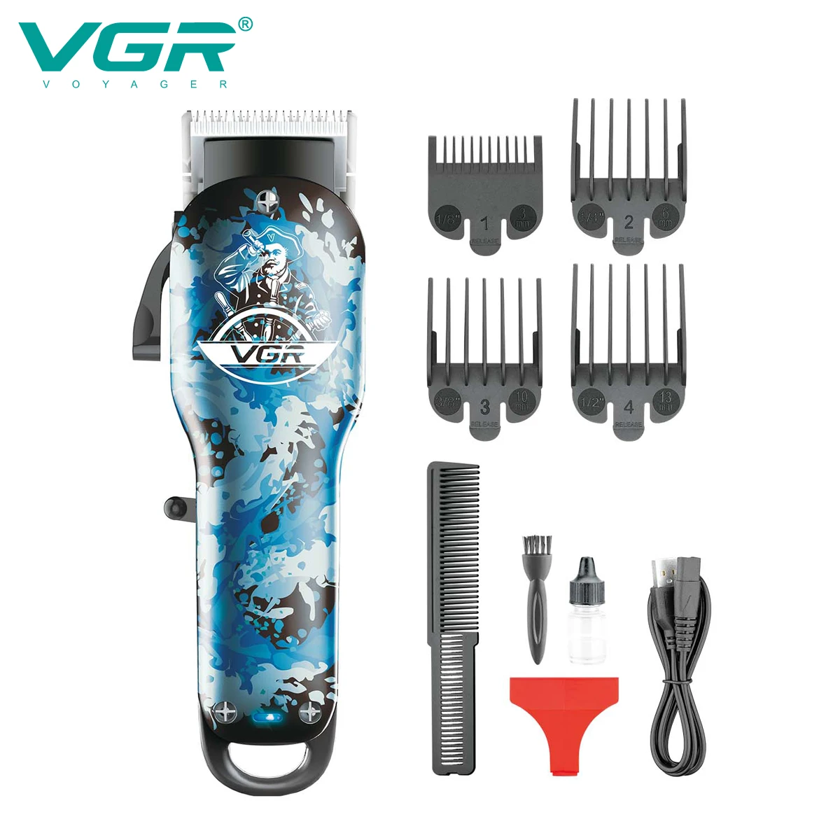 VGR Hair Clipper Profesionālā Frizētava., Matu Griešanas Mašīnas Bezvadu Frizūra Mašīna, USB Uzlādējams Matu Trimmeris Vīriešiem V-066