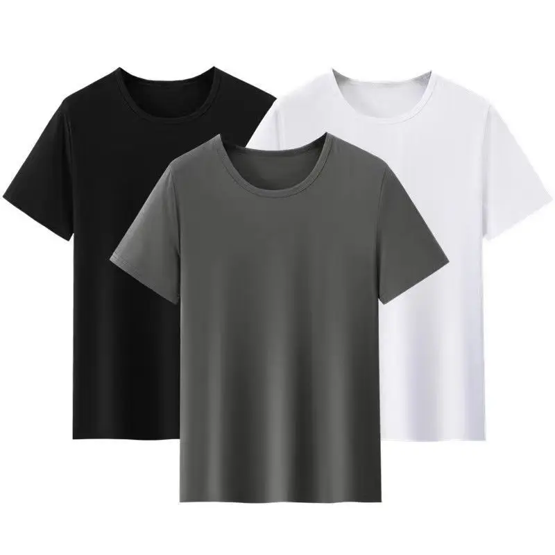 Vasaras Īsām Piedurknēm T-krekls Vīriešu Apaļu Kakla vienkrāsainu Ikdienas Krekls Tendence, Universāls, Slim Fit Pusi Piedurkņu Apakšā Krekls