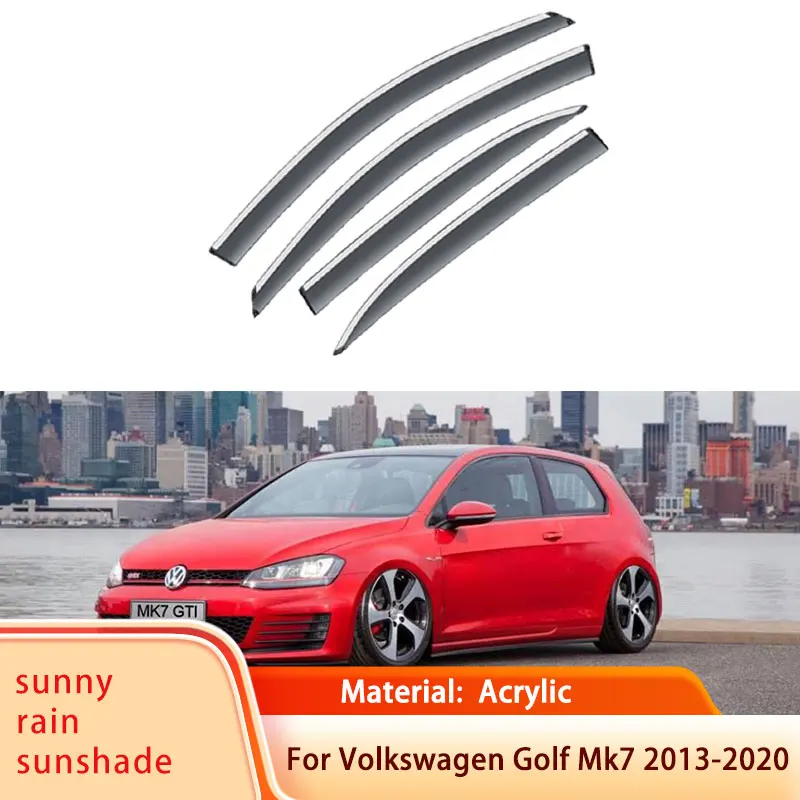 par Volkswagen VW Golf 7 Mk7 2013~2020 4 Gab., Auto stiklu Sejsegu Markīzes Saule, Lietus, Deflektoru Patversmes Toņos Aizsargs Piederumi 2019