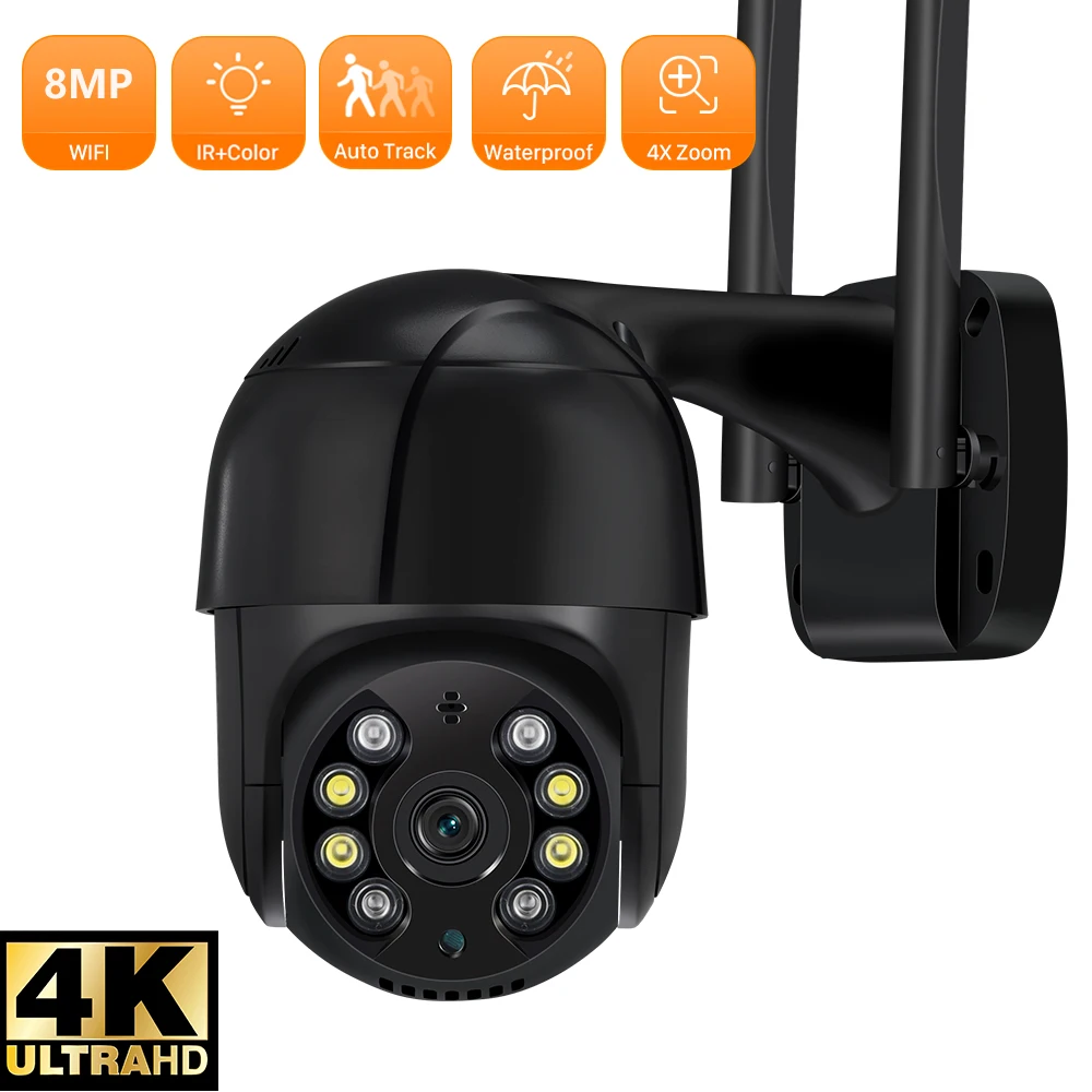 8MP 4K PTZ Wifi IP Kameras FHD H. 265 Āra Bezvadu Kamera Smart Home Auto Izsekošana Drošības Kameru Video Novērošanas ICSEE