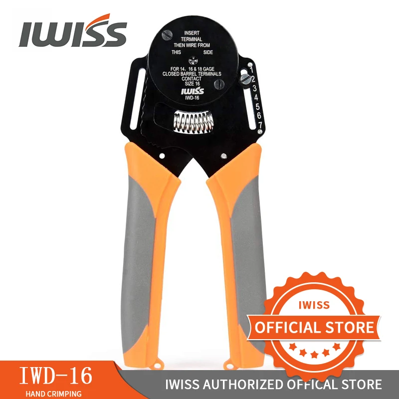 IWISS IWD-16 Mini Crimper Piller 18/16/14 AWG Rokā Instruments, Lai Deutsch Savienotājs Deutsch DT,DTM,DTP termināļa W2 Knaibles