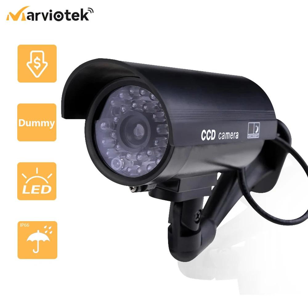 Fake Dummy Kameras Āra Ūdensizturīgs Home Security Video Novērošana Bullet Iekštelpu Kamera Nakts Redzamības Ipcam Ar LED gaismas