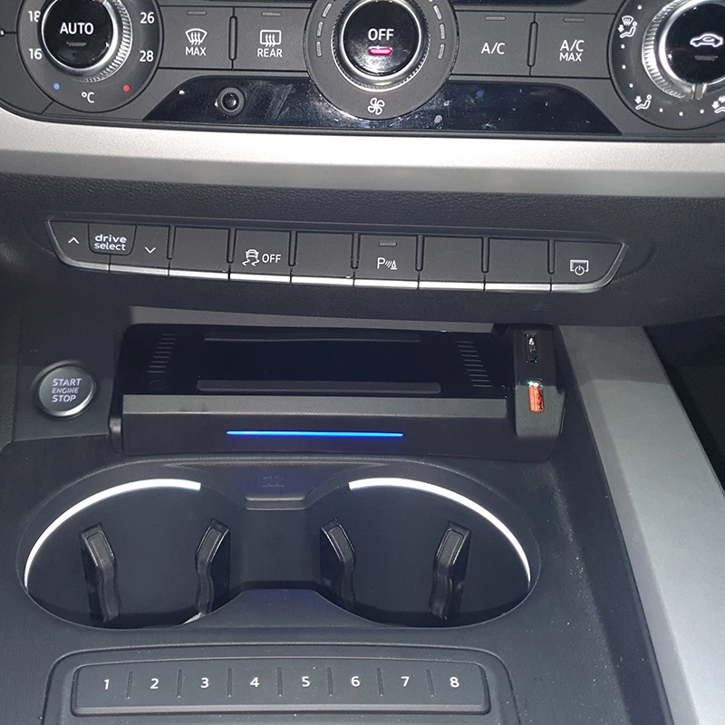 Audi A4 B9 S4 RS4 A5 2017 2018 2019 2020 2021 Auto QI bezvadu lādētāju 15w ātri telefonu lādētāju, lādēšanas paliktņa plāksnes piederumi