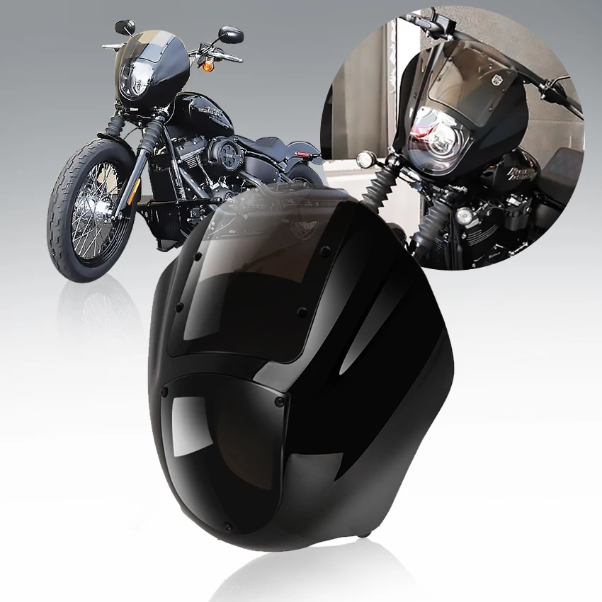 Par Harley Dyna Sportster XL 883 1200 FXR Motocikla Priekšējo Lukturu Aptecētājs Black Vējstikla Pārsegs Maska Slēgs Komplektu Piederumi